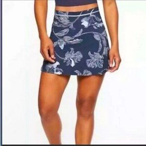 ATHLETA Navy Blue Sonic Floral Athletic Skirt Skort (#291785) Size Medium~EUC